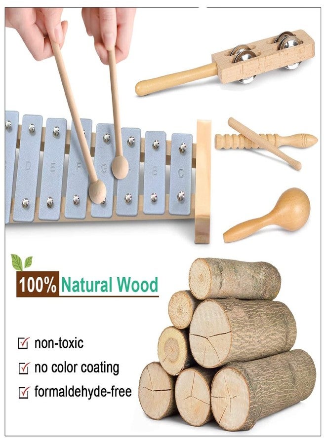 LOOIKOOS Toddler Musical Instruments, Eco Friendly Music Set for Kids Preschool Educational, Natural Wooden Percussion Instruments Musical Toys for Boys and Girls with Storage Bag - Image 4
